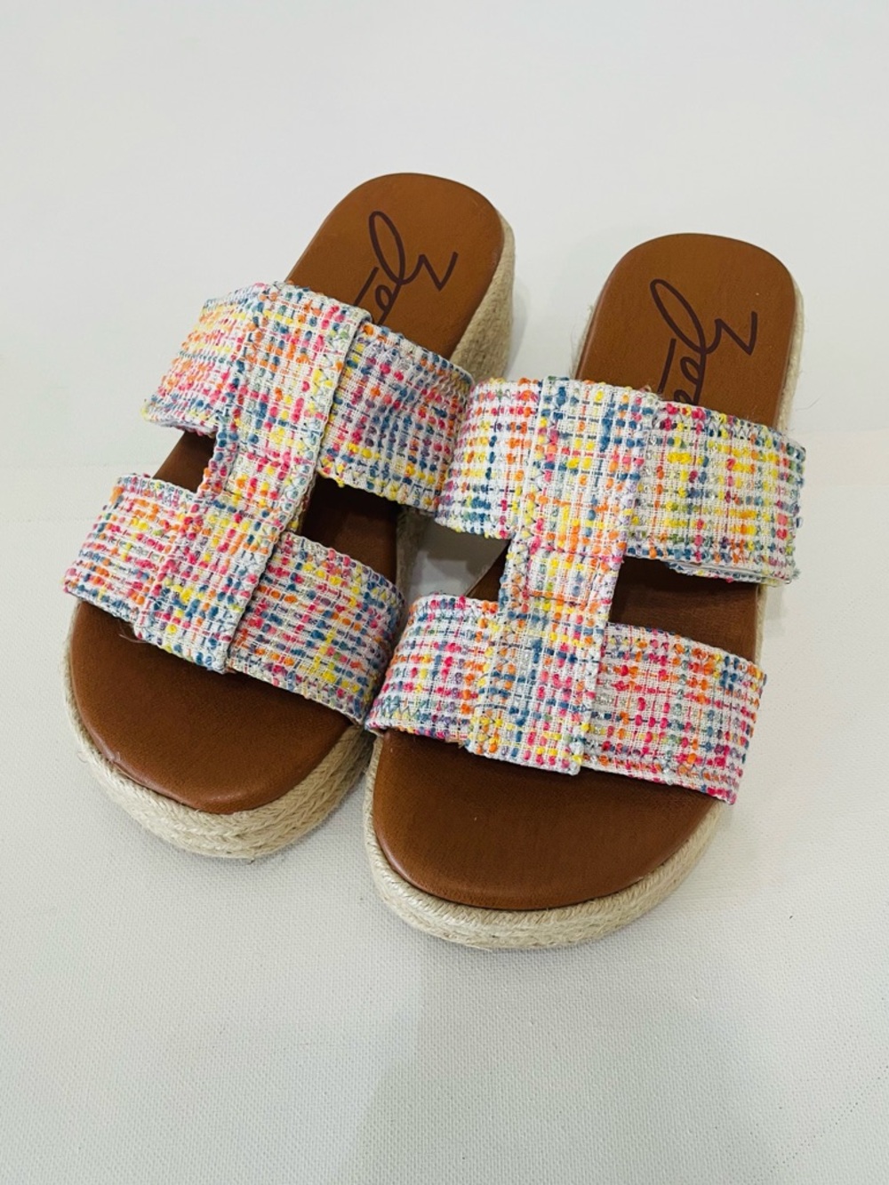 Zodiac Izzy Platform Slip On Sandals Rainbow New Women’s Size 8